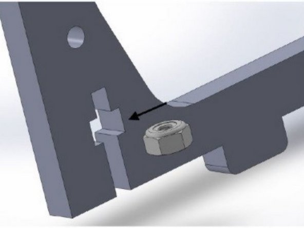 Anytime that you see the cross like shape  (left-hand image) you are going to assume that the 6-32 Nylon Lock Nut (or in 4 locations: 2-56 finish nuts)will be inserted. This will help cut back on some of the text in the document, which is a win for everyone!