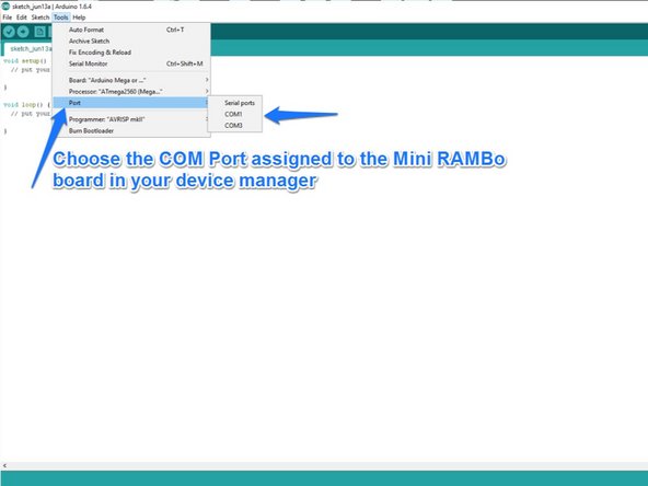 Click on the “Tools” menu item and then click on “Processor” and then “AT Mega (Mega 2560)”.