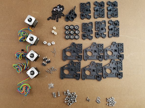 This section will be assembling the motor carriage assemblies. For this section you will use the parts shown