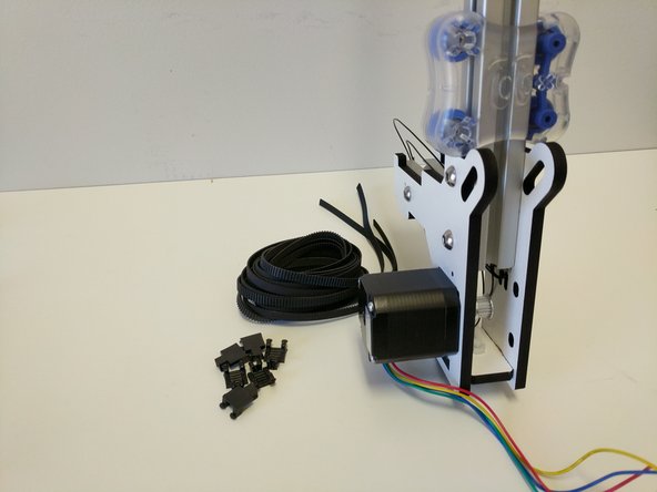 For the following steps you will need the (3) supplied timing belts, and (6) belt clamps that came in the carriage pack hardware.