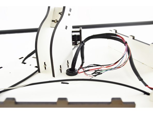 Tame any excess wires in the top of the printer with cable ties.