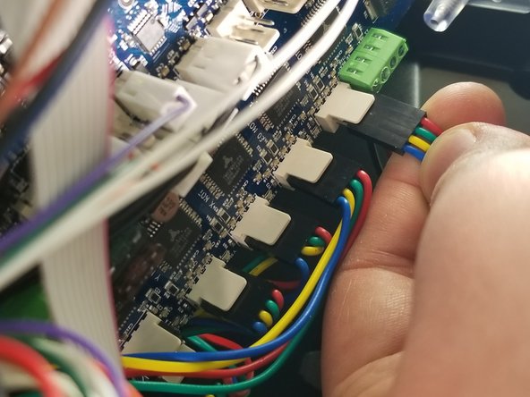 Find the plug from the extruder motor you just installed