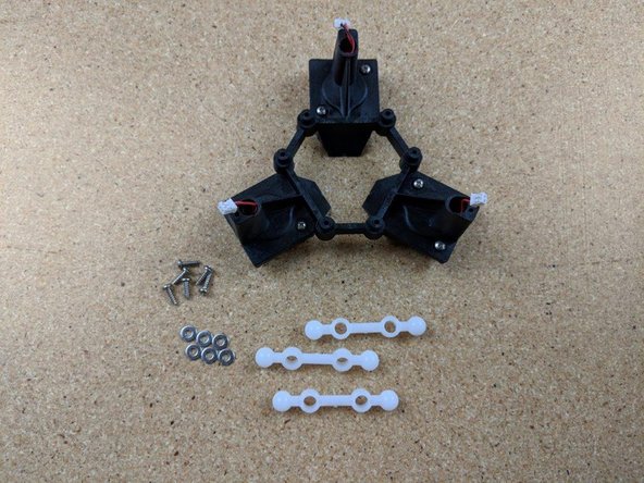For this step locate the 3 white ball joint pieces, six #4, 3/8&quot; screws, and six #4 washers.