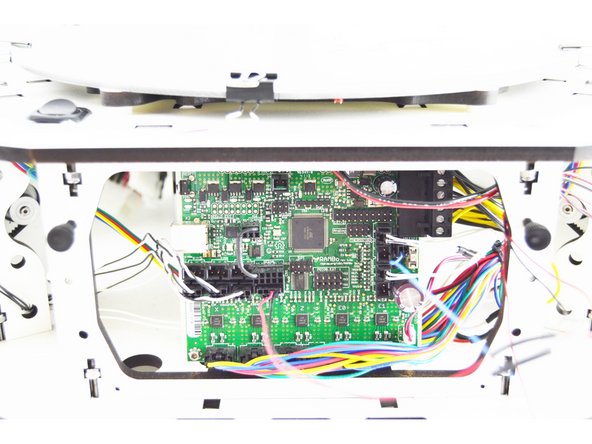 Install the stepper motor wires. Be sure that you get XYZ Extruder correct (you labeled them). Also, ensure that you install them into the positions on the RAMBo board. The should be: X Y Z _ E0 _