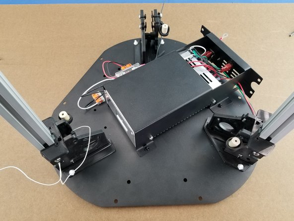 Feed the wires all the way down and out the bottom of the extrusion and bring them out the side as shown in Pic 2.