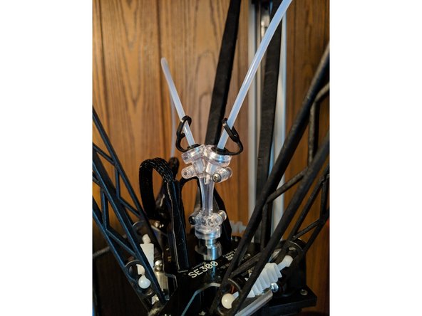 You will route the tube the same way as previously through the wire loom to link the wires with the tube.