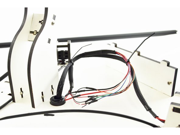 Tame any excess wires in the top of the printer with cable ties.
