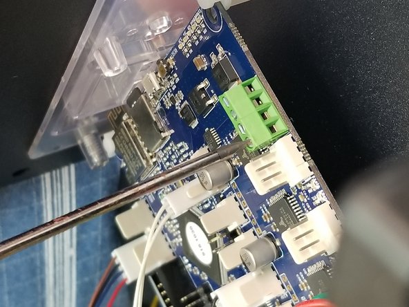 The wires will go to the duet on the side with the motor plugs and go into the two positions closest to the white connector as shown in pic 1.