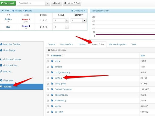Settings&gt;System Editor