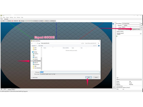 Now it is time to print. There are two main option for sending the GCODE to the printer. 1) Export the GCODE to the SD card (preferred method) or 2) Printing direct from Slic3r. Both are highlighted below