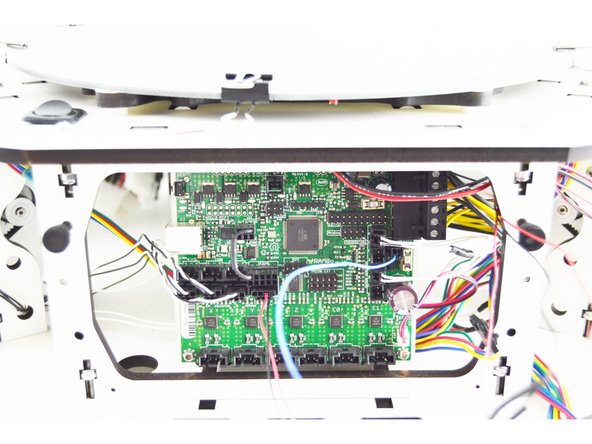 Install the stepper motor wires. Be sure that you get XYZ Extruder correct (you labeled them). Also, ensure that you install them into the positions on the RAMBo board. The should be: X Y Z _ E0 _