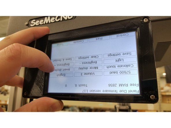 Re-calibrate the screen by touching the dots.