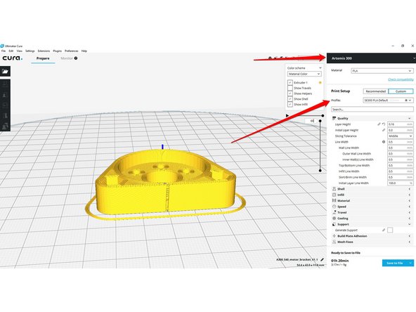 For setting up Cura to use different machines, nozzle sizes, arm configurations, etc, you should set up and switch between different Machine Profiles.