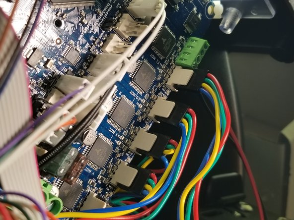 Plug it in to the Duet in the position shown in the photos, with the smooth side of the black plug facing inward towards the Duet board, as shown