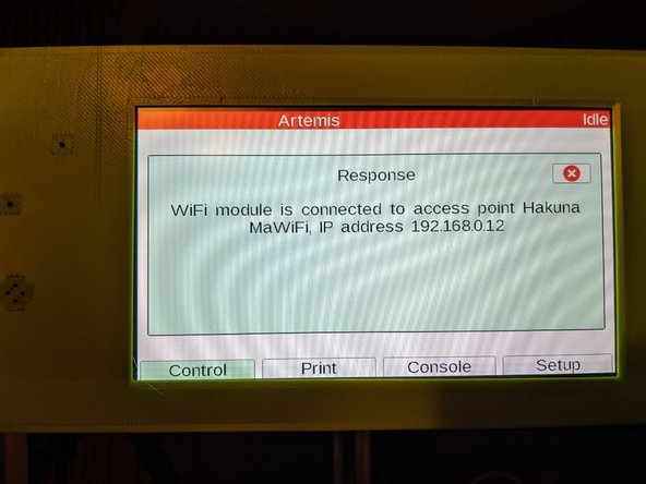Once this command is set, the machine should connect to wifi.  But to be sure,  shut the machine off for 30 seconds, then turn it back on.