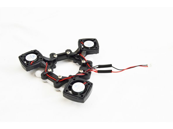 If you have received a REV6 accelerometer board, this step is NOT required. There is a connector for wach fan on the board.