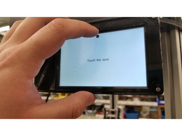 Re-calibrate the screen by touching the dots.