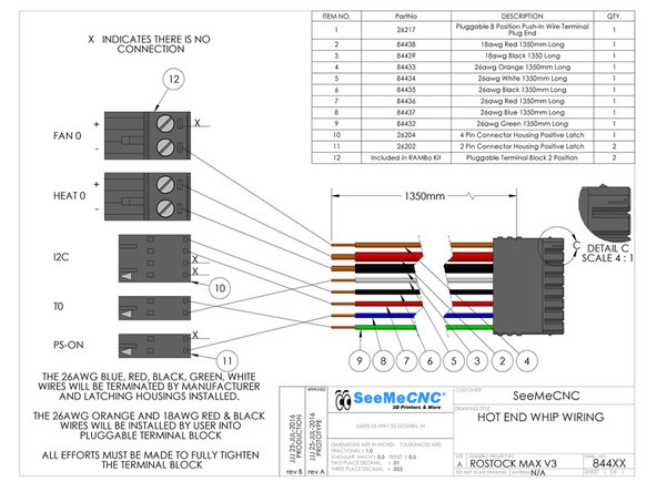 NOTE: You may need to wait to connect the Endstops and Stepper Motors until you have installed the RAMBo in the base of your printer.