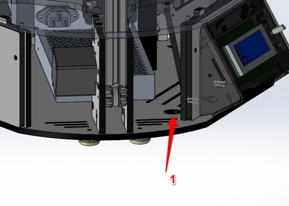 Route the Micro USB the opening in the base of the machine noted with the RED #1 in the first image.
