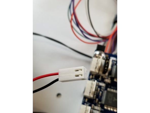 Crimp KK connectors on the Duet fan wires, and install them in a two pin connector as shown.