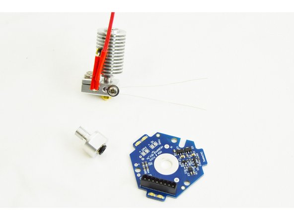 Locate the HE280 Hotend PCB Board (71210) and the EZR Struder / Hot End PTC Adapter (70604)