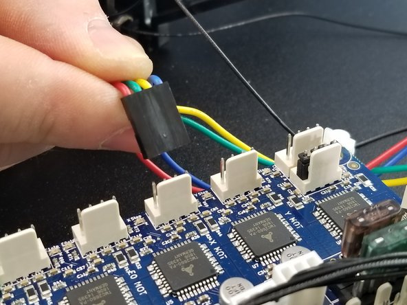 Plug the motor into the third position from the corner of the board as shown in Pic 2.