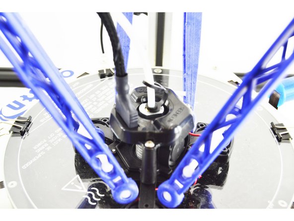 We saved the most difficult step for last. Plug the 8 position plug into the top of the hotend. This plug is keyed so pay particular attention to the orientation and do not force it if it is not going.
