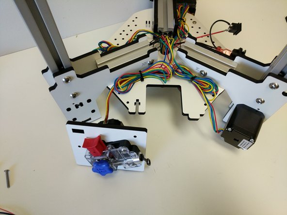 Pull the slack back out of the wire, bundle it and zip-tie if to the base assembly base plate (as shown).