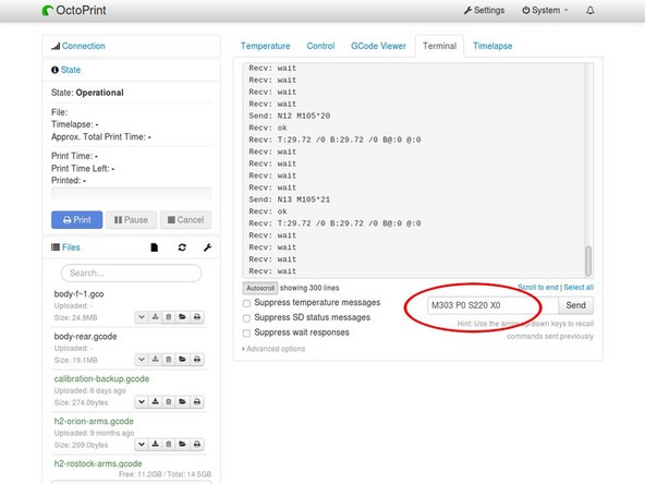 Over time your heater cartridge's resistance changes slightly. PID tuning will help account for this and can also be used to dial in your hot end for printing materials of drastically different temperatures. To tune your hotend, connect to your printer and open a terminal. (tuning command below)