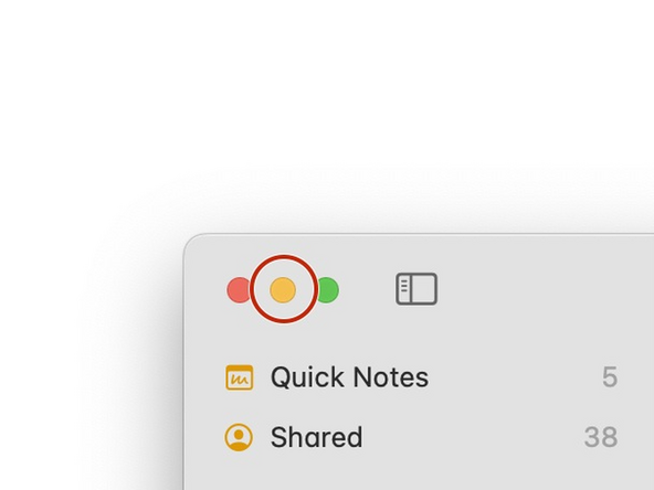 Do this by clicking the yellow button containing '-' in the app's top bar