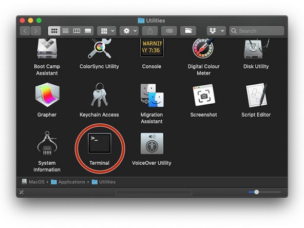 Once again, this can be found among your Applications or by lanching Launchpad