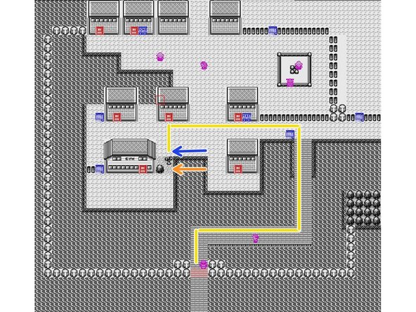 On the tile before the Cut bush: