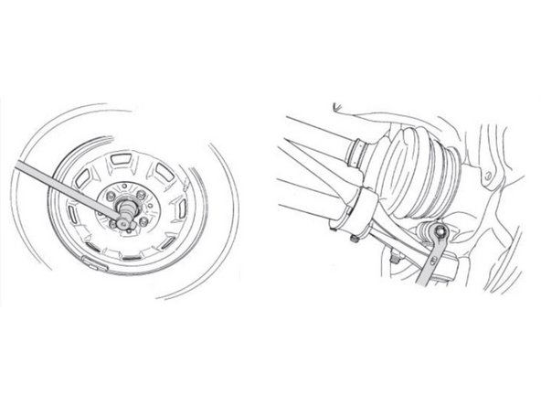 Coloque a ponta da homocinetica no cubo. Encaixe a manga de eixo no pivô. instale o terminal de direção;