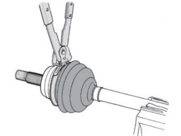 Posicione o estriado da Junta Fixa, no estriado do Semi-eixo, utilize um martelo de poliuretano  e bata na extremidade na Junta, até encaixar o anel trava na ranhura do eixo; Verifique se a Junta esta firme no eixo, puxando pelo corpo;