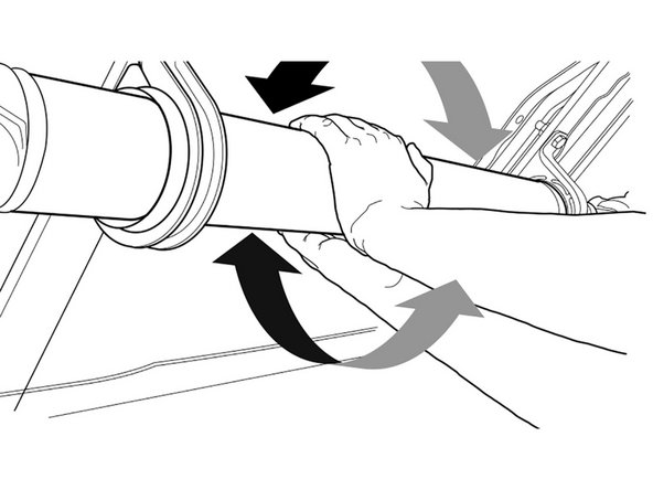 Experimente mover o cardan de um lado para o outro, acionando a engraxadeira, como na ilustração.