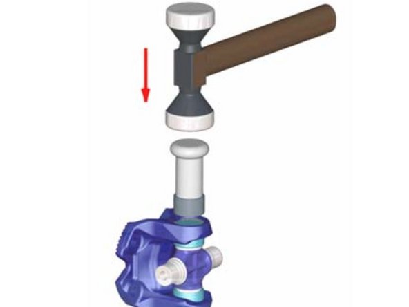 
Insira o 2&ordm; anel de reten&ccedil;&atilde;o. De modo que o anel se encaixe exatamente na ranhura.
