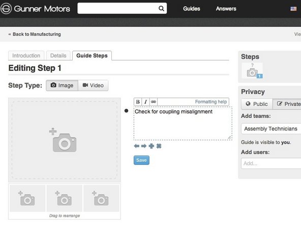 Type instructions into the text box that appears.