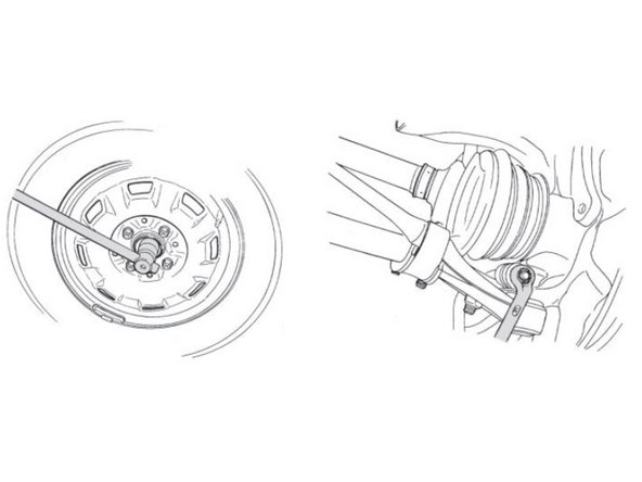 Aperte as porcas dos Pivô e do Terminal de direção.