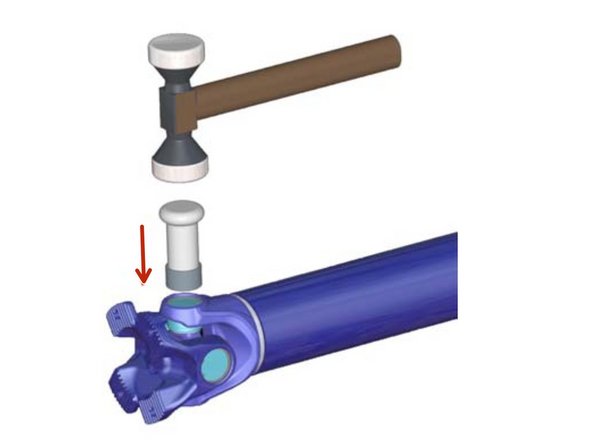
Coloque a junta na bancada de trabalho, coloque o mandril (veja a Fig. 2) no furo do olhal e fa&ccedil;a o copo do mancal &ldquo;assentar&rdquo; com um golpe forte de martelo. Para dimens&otilde;es do mandril, veja a Tabela 1.

