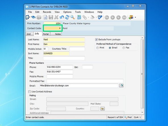 Viewpoint will automatically create the next number for the next contact code.  Select the "Contact Code" and press the F4 key to make sure that your contact isn't already created.