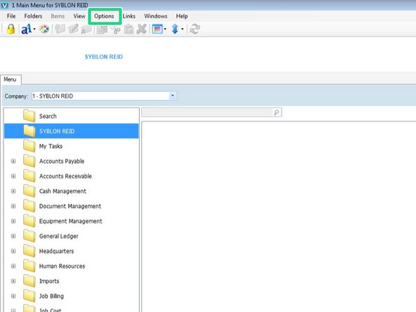 From the main Viewpoint window, click on Options in the menu bar