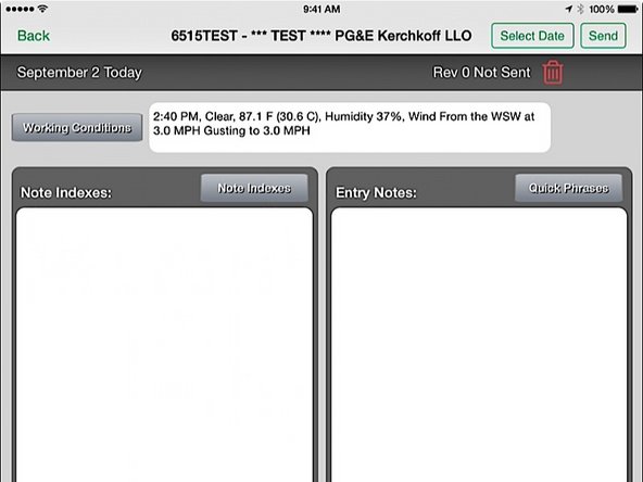 If you want to have conditions entered automatically, based on your GPS location, press the From GPS button.  This is probably the easiest method, but if for some reason the app is unable to get your GPS location, you have other options.