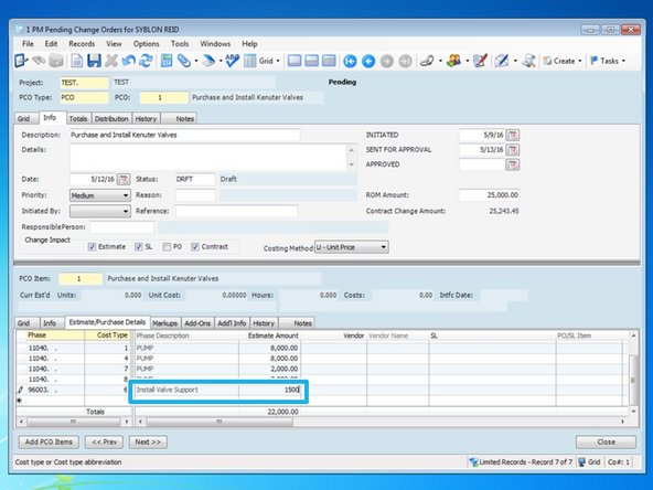 Next, start moving along the line adding in as much information as you can.  Add a Description and the Amount.