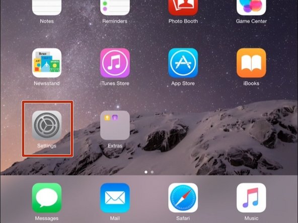 From the iPad home screen, click on the Settings app.