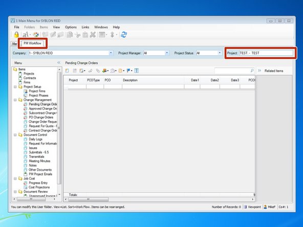 From the "PM Workflow" tab, select your project.