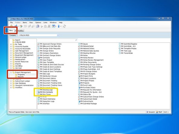 Select "Project Management" ==> "Programs"