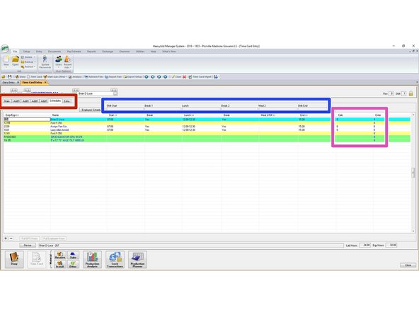 The Schedule tab is where you will review the crews schedule.