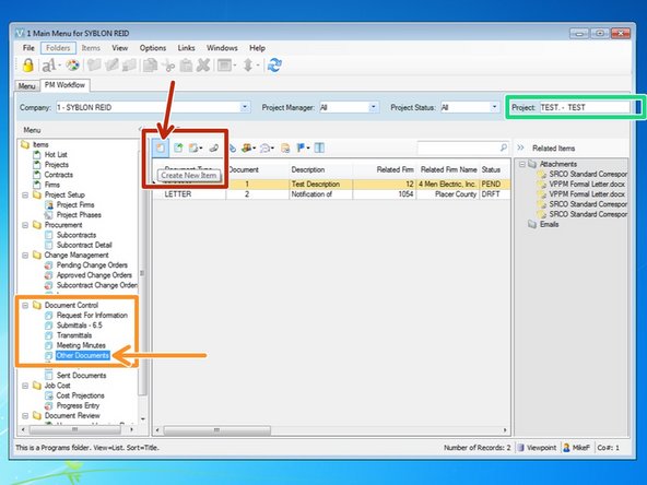 To create a letter, you will need to open the "Other Documents" program from the Document Control folder.