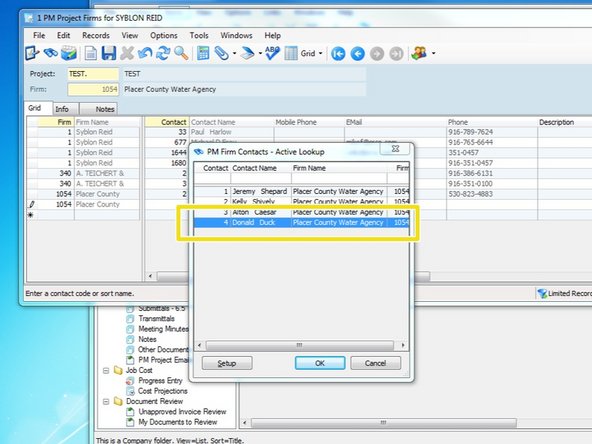 From the Lookup menu, select the contact you wish to add and press "OK".