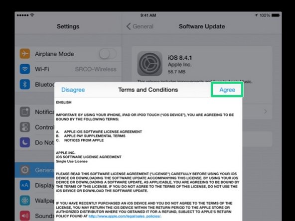 If prompted, click the Agree button to accept the Terms and Conditions.